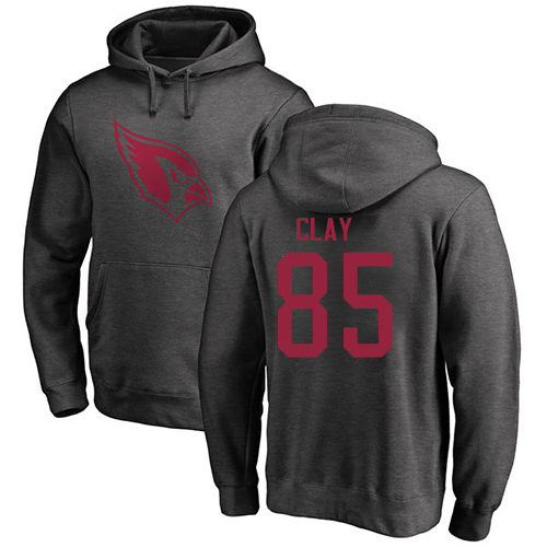 Arizona Cardinals Men Ash Charles Clay One Color NFL Football 85 Pullover Hoodie Sweatshirts